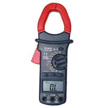 True RMS Clamp Meter with Auto Range - DT201D: Duty Cycle, Frequency, Temperature, Capacitance Test
