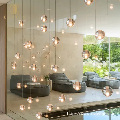 Small glass ball chandelier Creative design glass chandelier