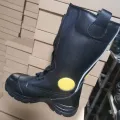 Προστατευτικός εξοπλισμός Black Leather Fireman Boots