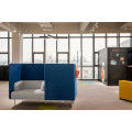 Modern High Back Two-Seater Fabric Office Booth Seating Custom Workstations with Privacy Sofa Style