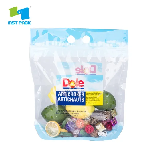 Plastic Fruit Stand Up Pouch With Euro Slot