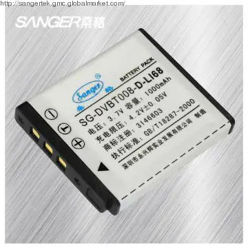 D-Li68 Rechargeable Li-ion Digital Camera Battery