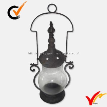 Shabby chic metal votive hurricane lantern
