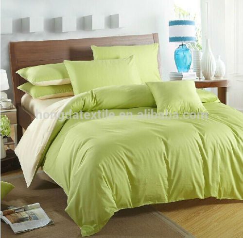 wholesale 250TC plain sateen green 100% cotton bed sheets set