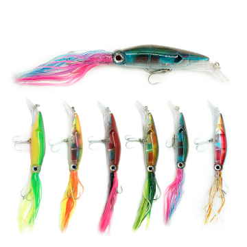 High Quality Artificial Octopus Bait Squid Fishing Lure with Treble Hook
