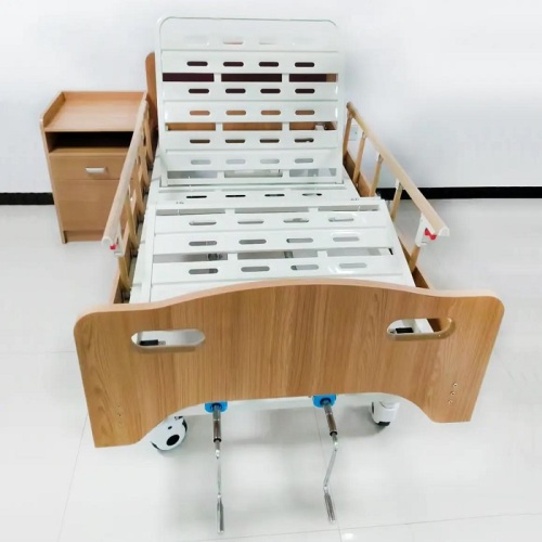 Cama de hospital plegable eléctrico de acero y madera