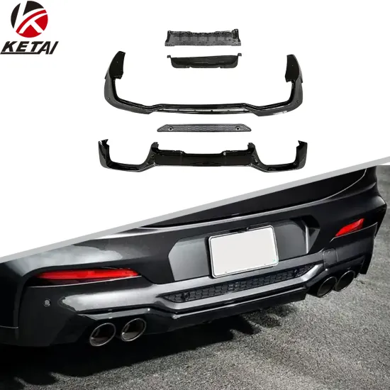 X4M Style Matte Black Rear Diffuser for BMW X4 2018-2022