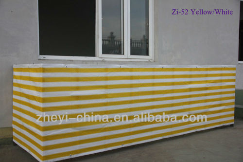 HDPE rain shade cover color stripe