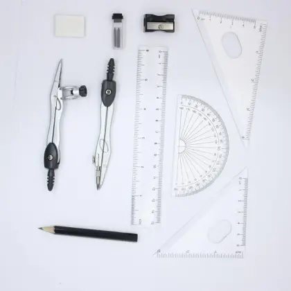 Complete School Stationery Math Set, Geometry Box, and Mathematical Instruments Collection