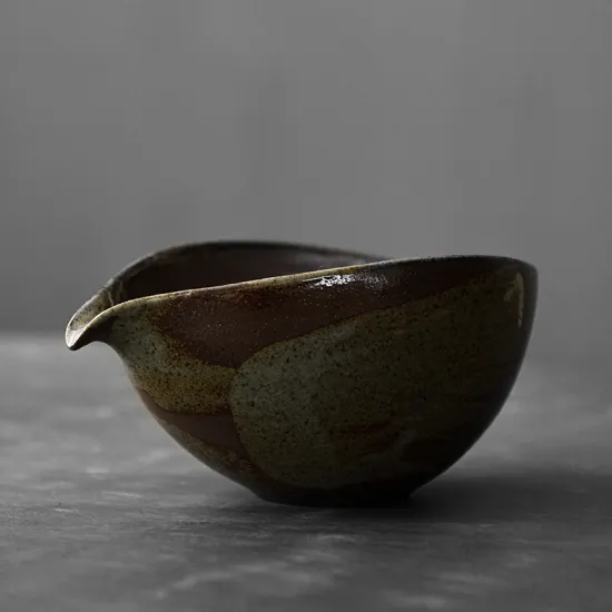 Wabi-Sabi Style Ceramic Tea Bowl and Fair Cup for Kung Fu Tea Ceremony