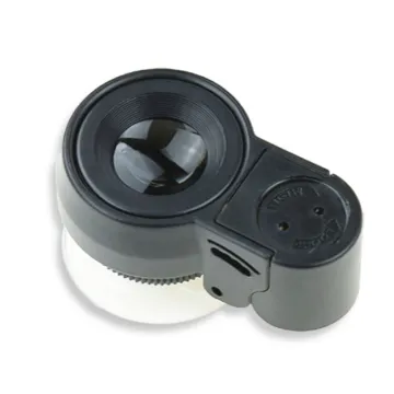 30X Illuminated Jewelers' Eye Loupe: Reading Magnifier, Mini Magnifying Glass, and Loop Combination