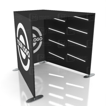 Customizable 360° Photo Booth Background with All Black Tension Fabric Design