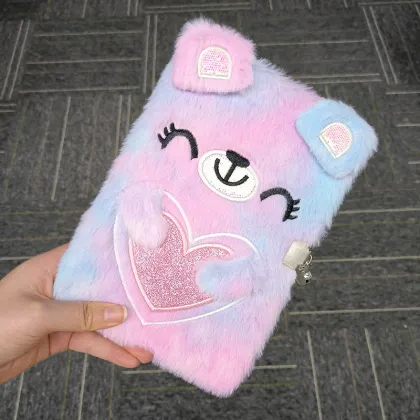2024 New KRC A5 Plush Bear Notebook with Lock
