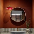 Red galss shade dining room LED pendant lamp