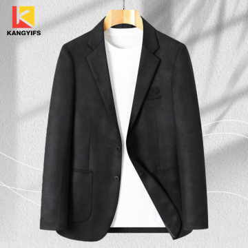 Cappotto rilassato da abito casual in pelle scamosciata stile retrò