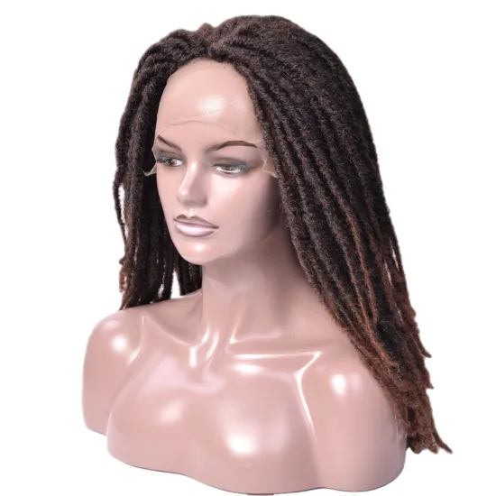 Manufacturer Supplier Synthetic Hair Wigs for Women Dreadlocks Braiding Hair Wig Faux Locs Crochet Braided Lace Frontal Wig