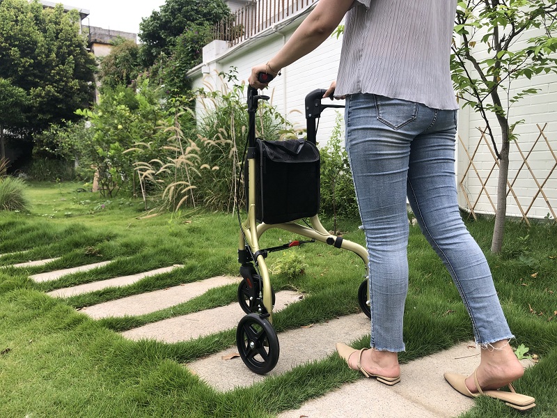 ¡Nuevo! Tonia Walker Rollator de aluminio con 3 ruedas Tamaño ultra compacto para el almacenamiento TRB01 Campaña