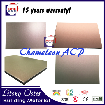 Decorative Chameleon Aluminium Cladding/4x8feet Interior Pvdf Coated Wall Cladding Aluminium Composite Panel,acp,acm