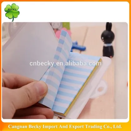 Best-selling cute cartoon bear colored PVC kid pocket mini diary with lock