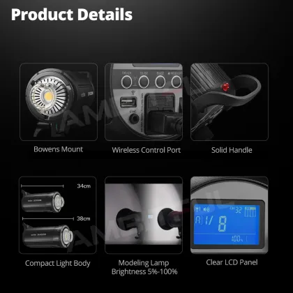 Godox SK400II-V 2.4G X System Professional Studio Flash for Photography and Videography