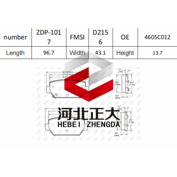 Pastilha de freio de mitsubishi eclipse cruzamento traseiro d2156