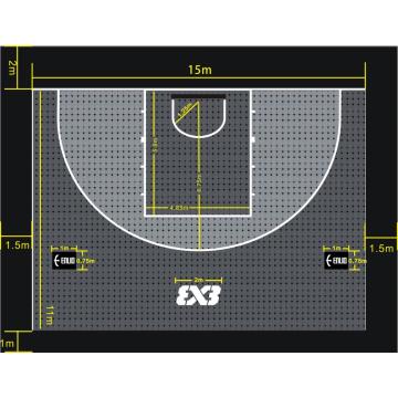 piso esportivo para quadra de basquete FIBA ​​3x3