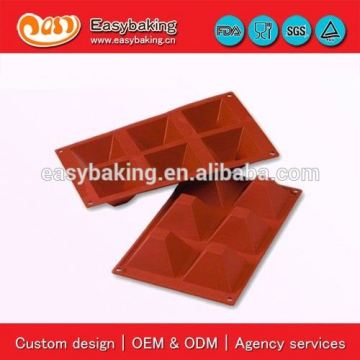 6 Cavities pyramids cake baking pans silicon bakeware