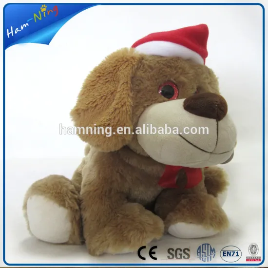 21cm wholesale christmas inflatable dog toys with christmas hat