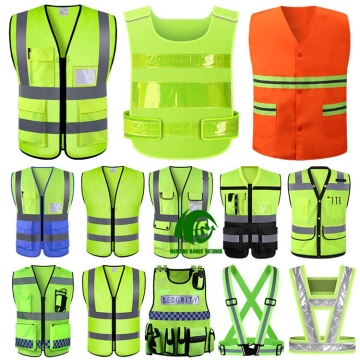 مصنع Kango شبكة عالية الوضوح شبكة Hi-Vis طباعة سترة عاكسة مع جيوب