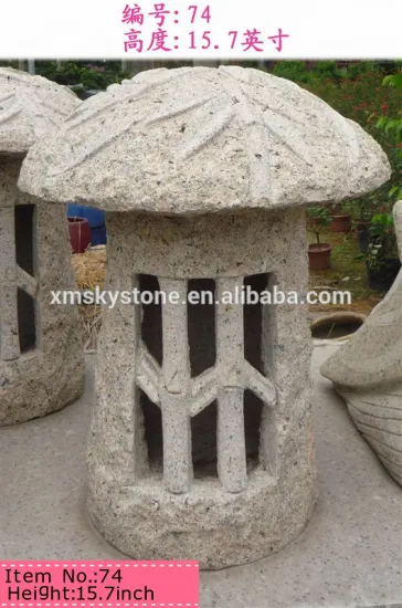 item74 yellow bamboo outdoor garden stone lanterns