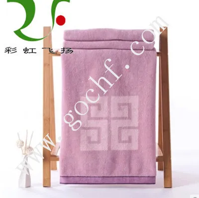 High end purple bath towel 100% cotton