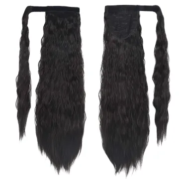 wholesale Private Label Cruly Synthetic Clip in Hair extension ponytail Hair Wrap Around ponytail for Women