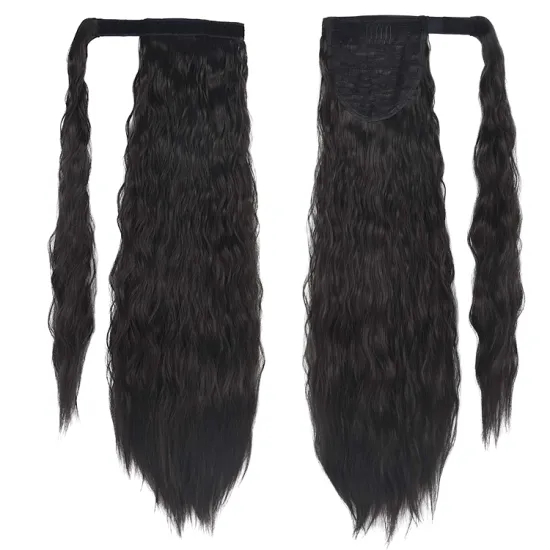 wholesale Private Label Cruly Synthetic Clip in Hair extension ponytail Hair Wrap Around ponytail for Women