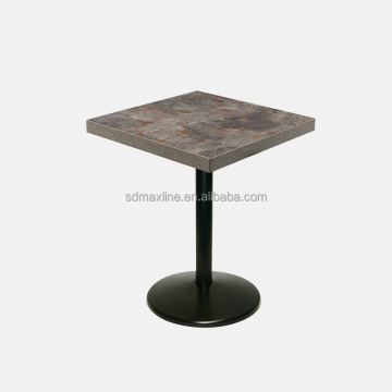 Luxury Metal Base Square Dining Table for Cafe Bistro and Restaurant