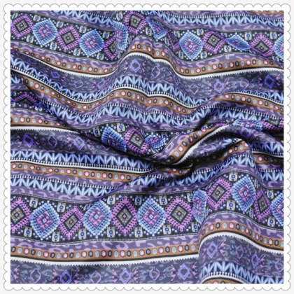 Soft 100 poly national style geometric figure fabric for dress