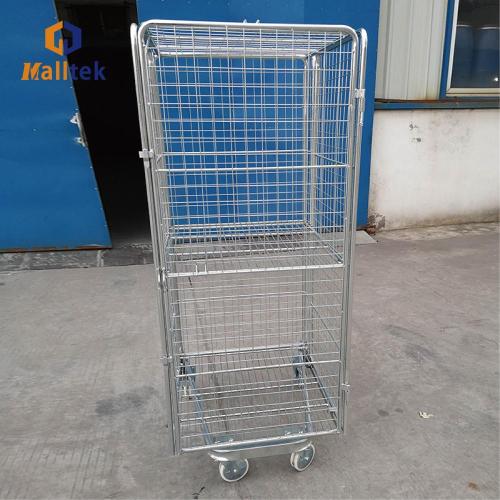 Metal Platform Trolley Logistics Industrial Warehouse Folding Roll Trolley Factory