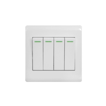 16AX250V Light Switch 4Gang 1Way White Wide Rocker