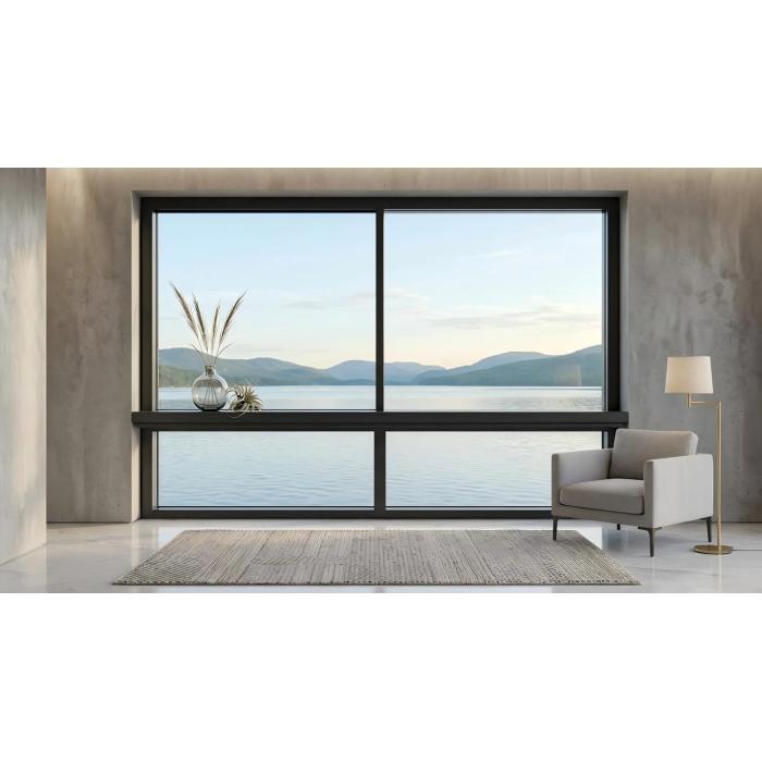 Janela deslizante de alumínio com 2 painéis Jazz Auto Lock