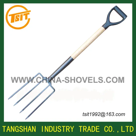 wooden handle steel fork