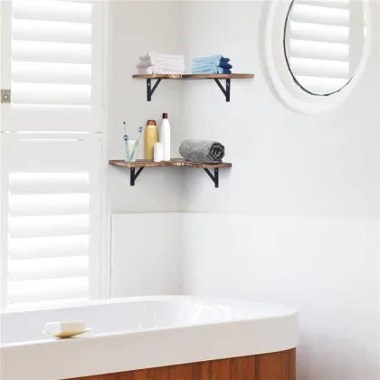 Set Of 2 L Shape Wall Corner Shelf