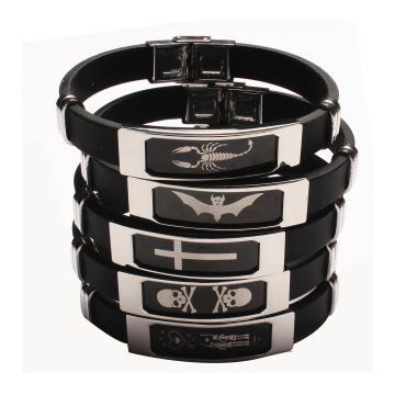Ornamenti per braccialetti in silicone personalizzato europeo e americano Ornamenti inossidabile in acciaio personalizzato