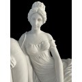 Marble Seated Lady Statue Elegant Garden Sculpture