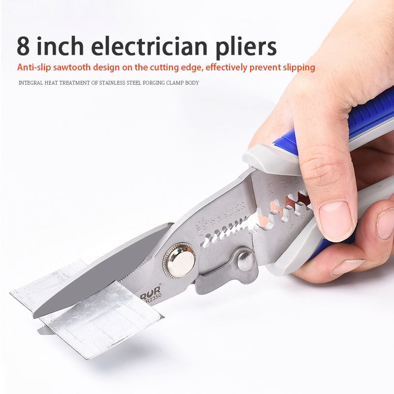 Multifunctional cable cutting scissors pliers manual crimping hand tool wire stripper plier