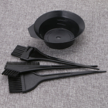 New 4pcs Hair Dye Colouring Brush Comb Black Plastic Mixing Bowl Barber Salon Tint Hairdressing Color Styling Tools