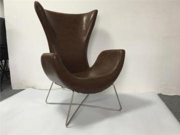 modern high-back sofa chair with metal legs microfiber
