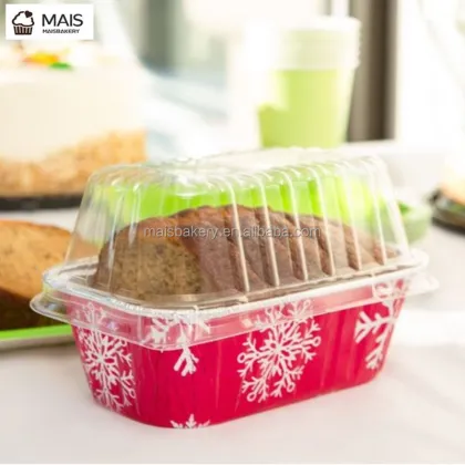 Premium Large Rectangle Paper Christmas Loaf Pan for Baked Goods | MaisBakery