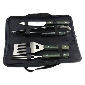 Barbecue Set with Wooden Handle, Customized Specifications are Welcome
