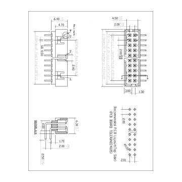 2.00mm(.079") Pitch Shrouded PCB Box Header through-hole/THT 90° H=6.40