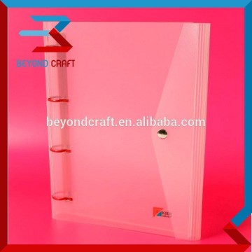 A4 A5 PP clear POLY portfolio 4 ring plastic binders folders with buttons lock