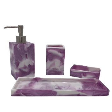 Luxury Marble and Resin Bathroom Accessory Set by Stone Manufacturer